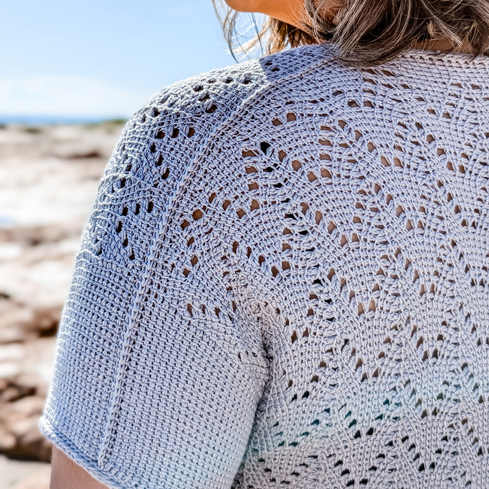 Pascuali Pearl Top schema top uncinetto tunisino maniche corte