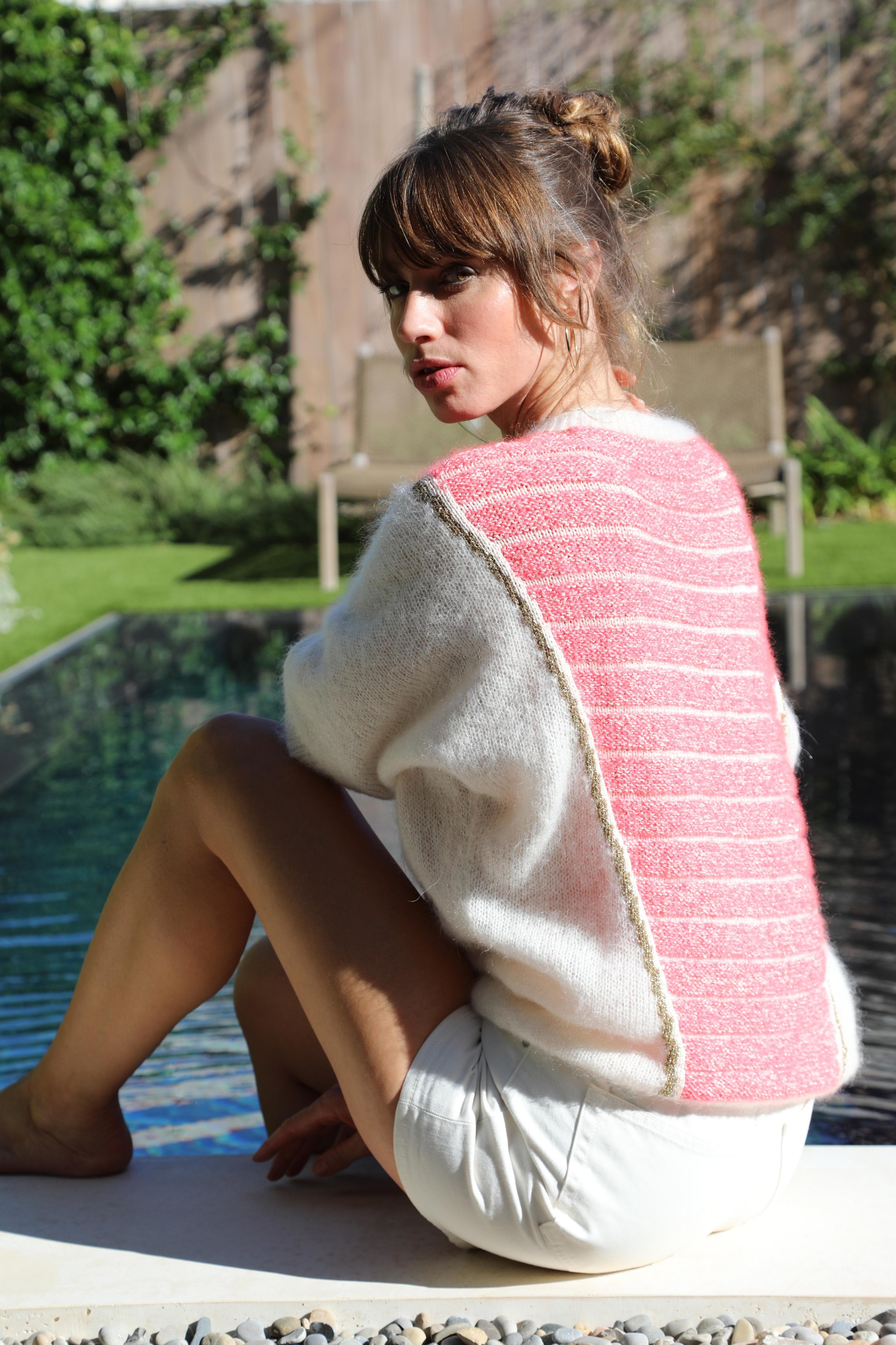 Anny Blatt Petra kit maglia mohair neon