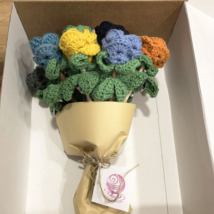 Gomitolorosa Flower Box rose uncinetto 15 pezzi fatte a mano