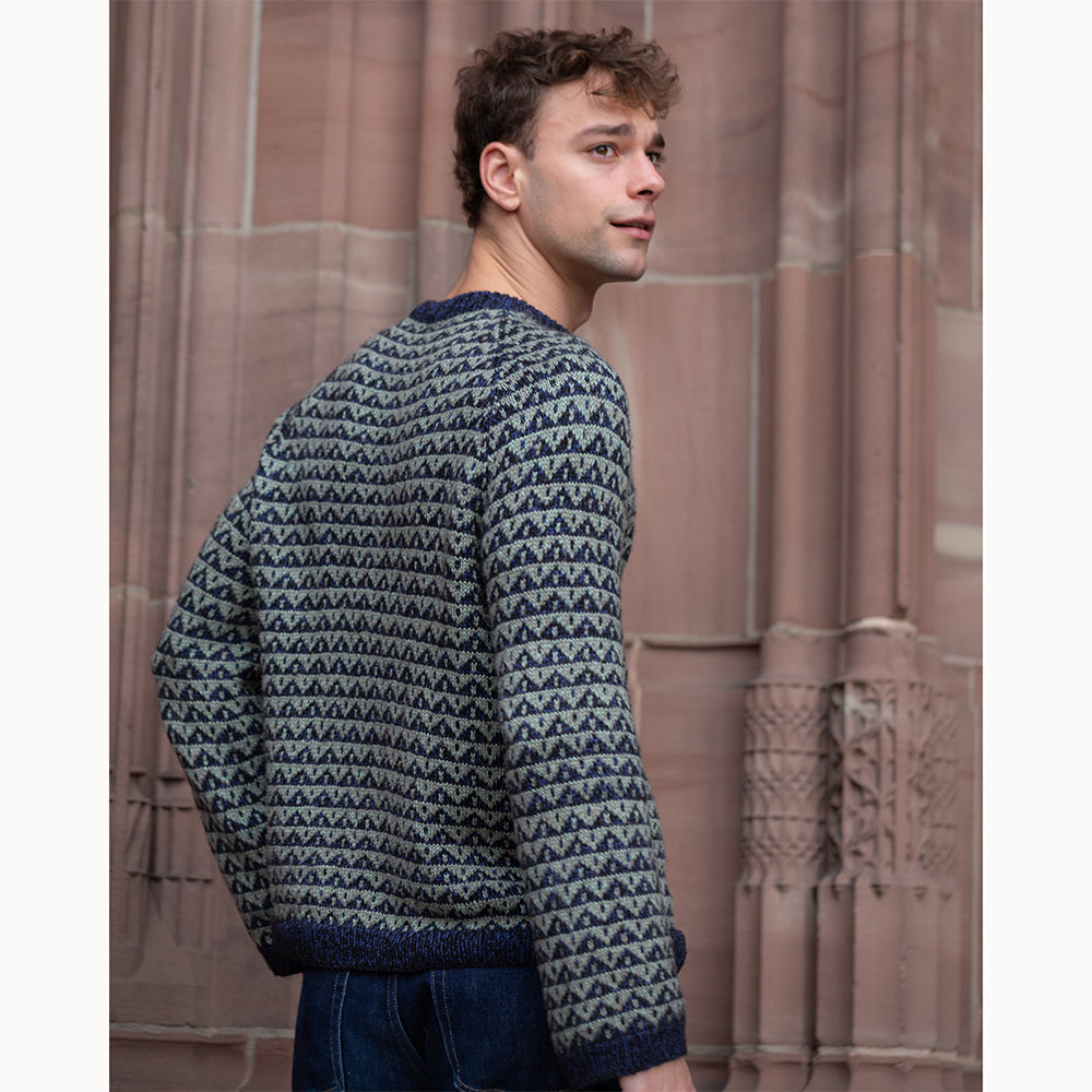 Pascuali Trigon schema maglia maglione uomo bicolore