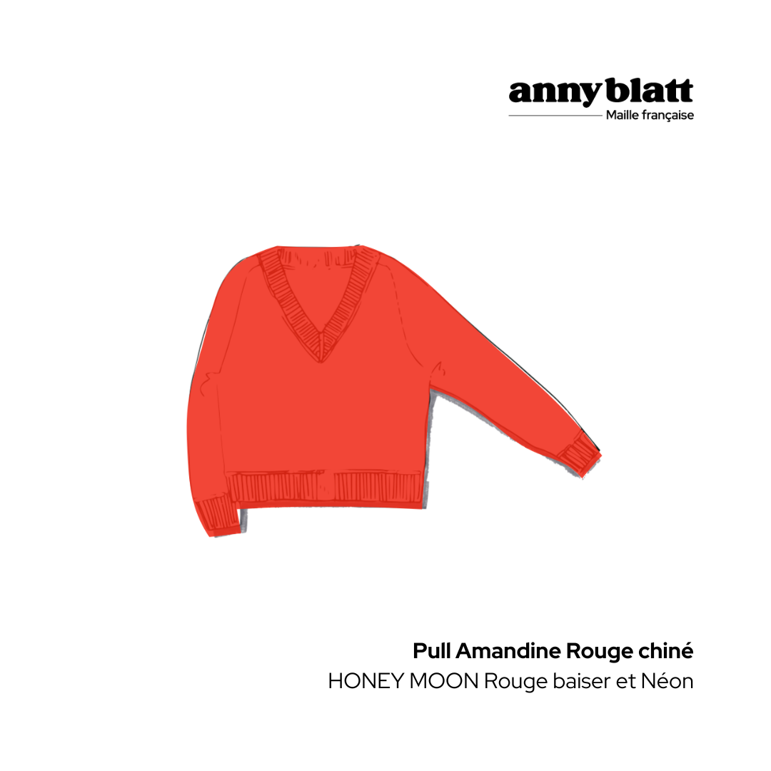 Anny Blatt Amandine kit maglia pull scollo V antracite