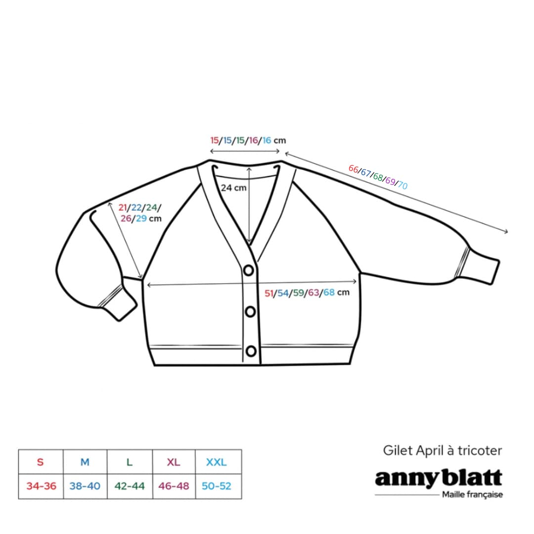 Annyblatt April gilet kit maglia taglia S mohair seta