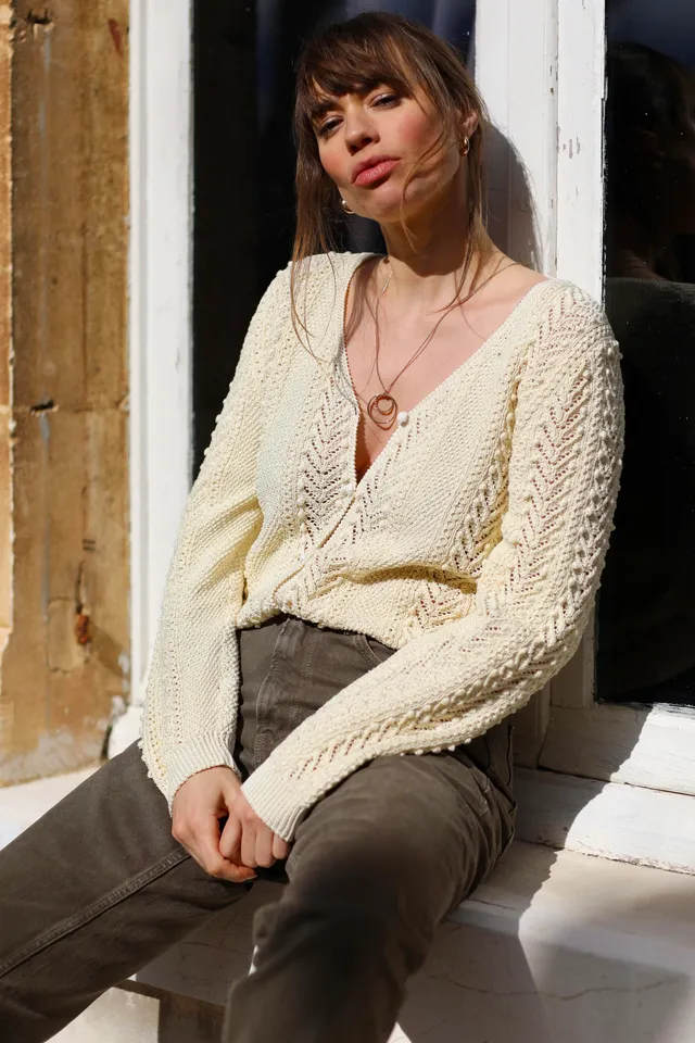 Anny Blatt Riviera Stacy kit gilet cotone naturale taglia M