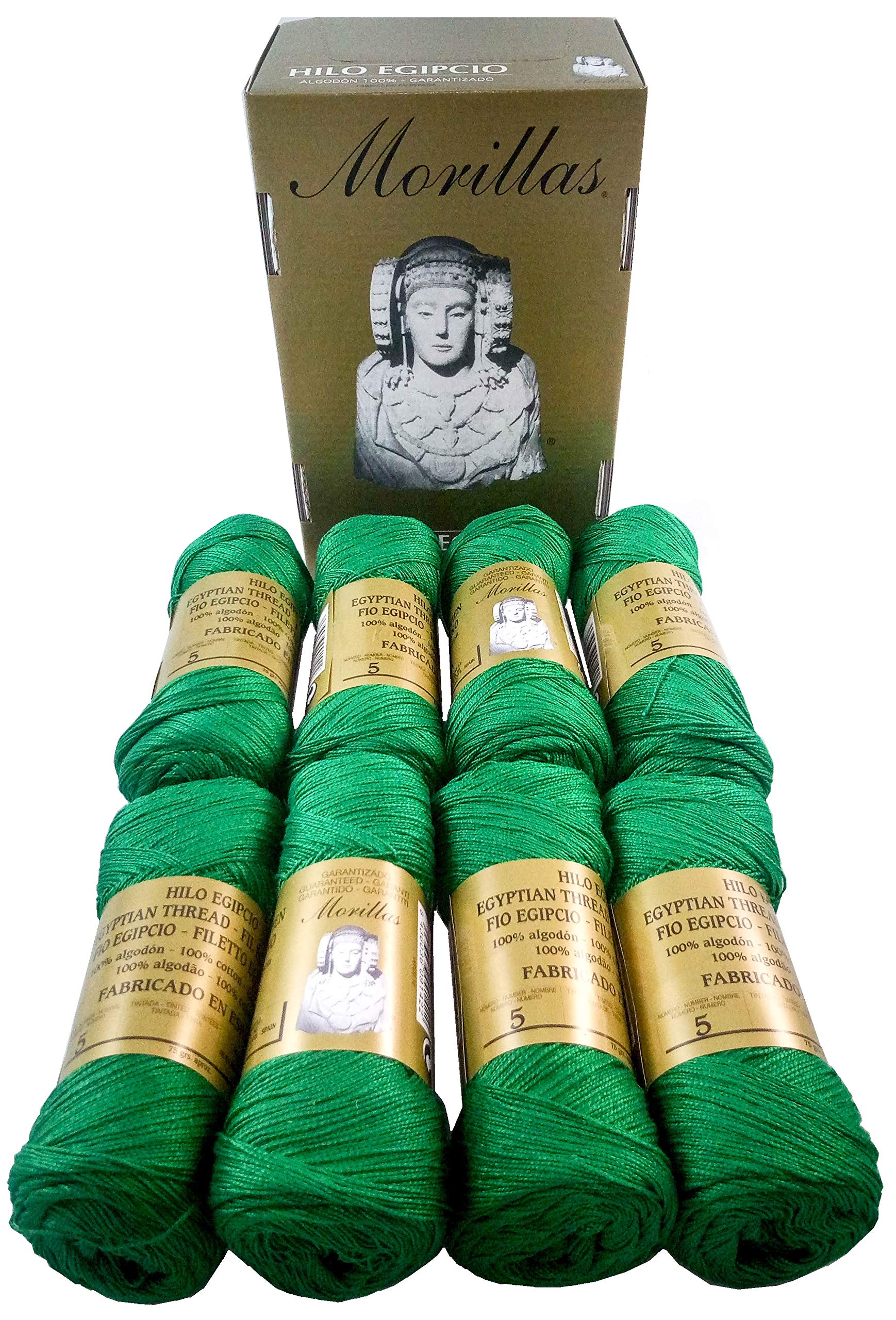 Morillas Zepelines Ne 5/2 cotone perlato verde 12 x8 tinta unita