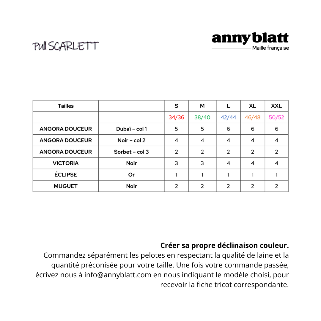 Annyblatt Scarlett kit maglia Dubaï e Rosa angora