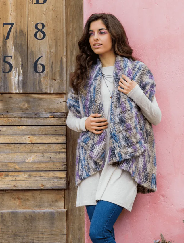 Rosarios4 187 Capa Dobrada Shaggy modello maglia donna