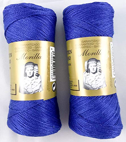 Morillas Zepelines Ne 8/2 cotone perlato blu 10 x2 tinta unita