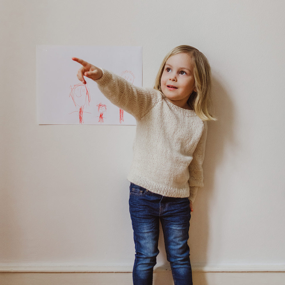 Pascuali Loena schema maglia bambino raglan mohair seta