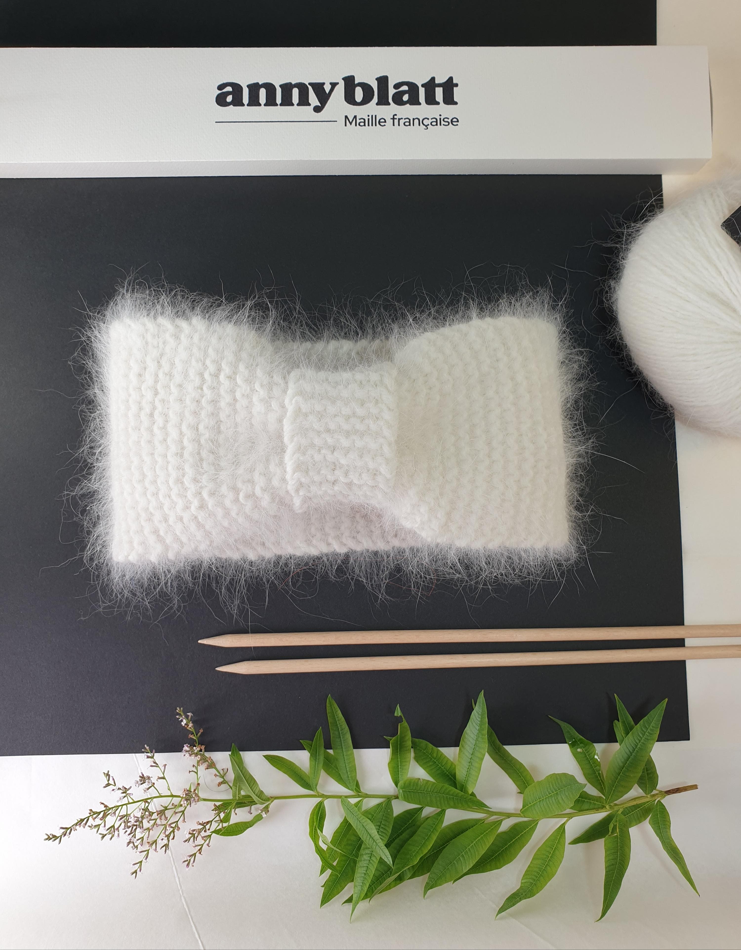 Annyblatt Megève fascia maglia angora Naturale unica