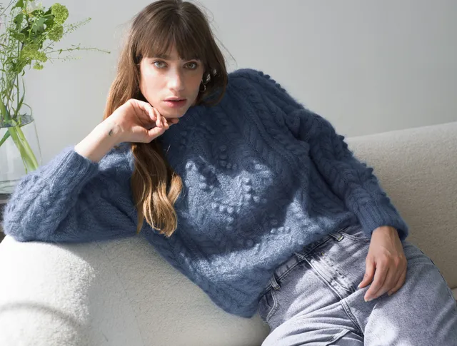 Anny Blatt Alyson kit maglia trecce mohair M