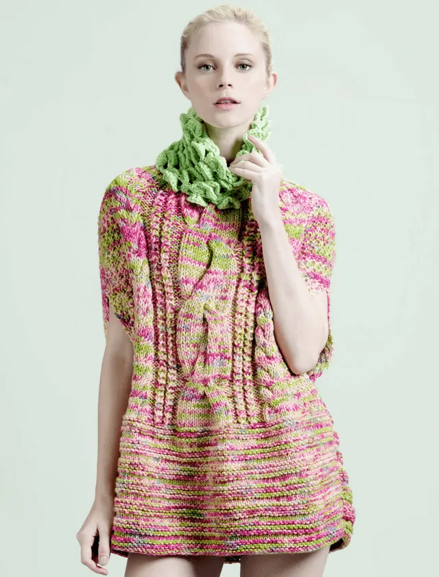 Rosarios4 43 Poncho Forest schema maglia donna