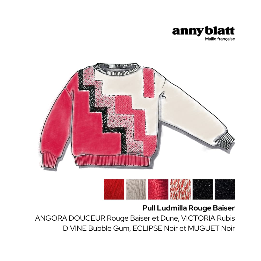 Anny Blatt Ludmilla kit maglia angora geometrico
