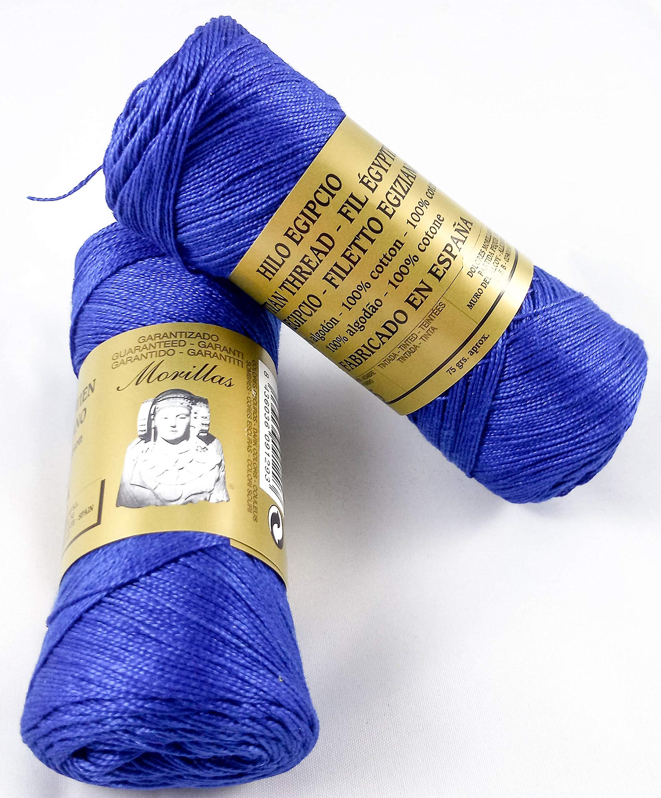 Morillas Zepelines Ne 8/2 cotone perlato blu 10 x2 tinta unita