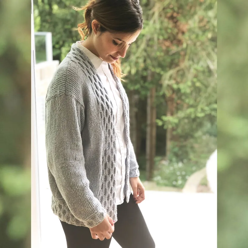 Pascuali Nube schema maglia cardigan cotone trecce