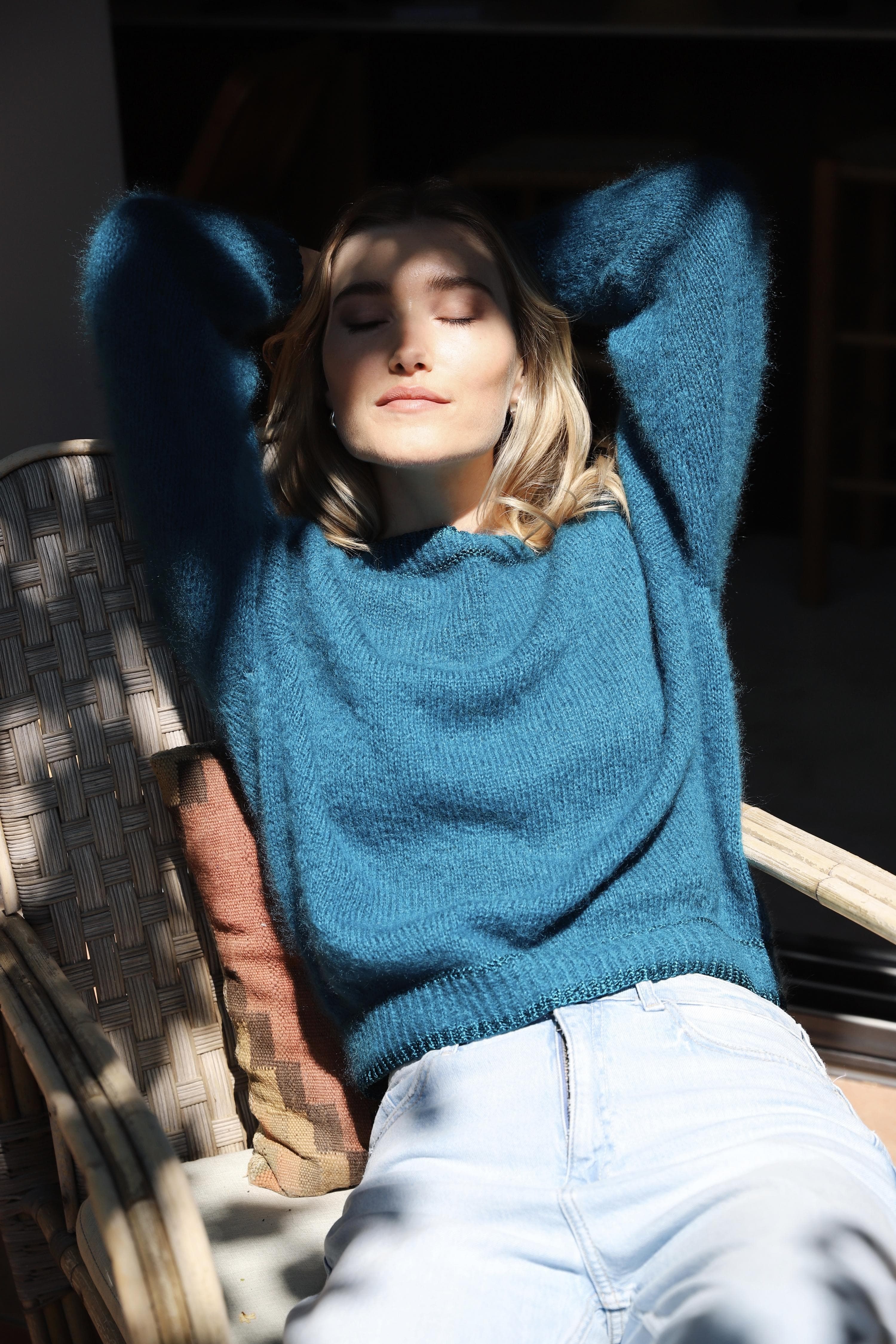 Anny Blatt Delphine kit maglia mohair pacifico taglia S