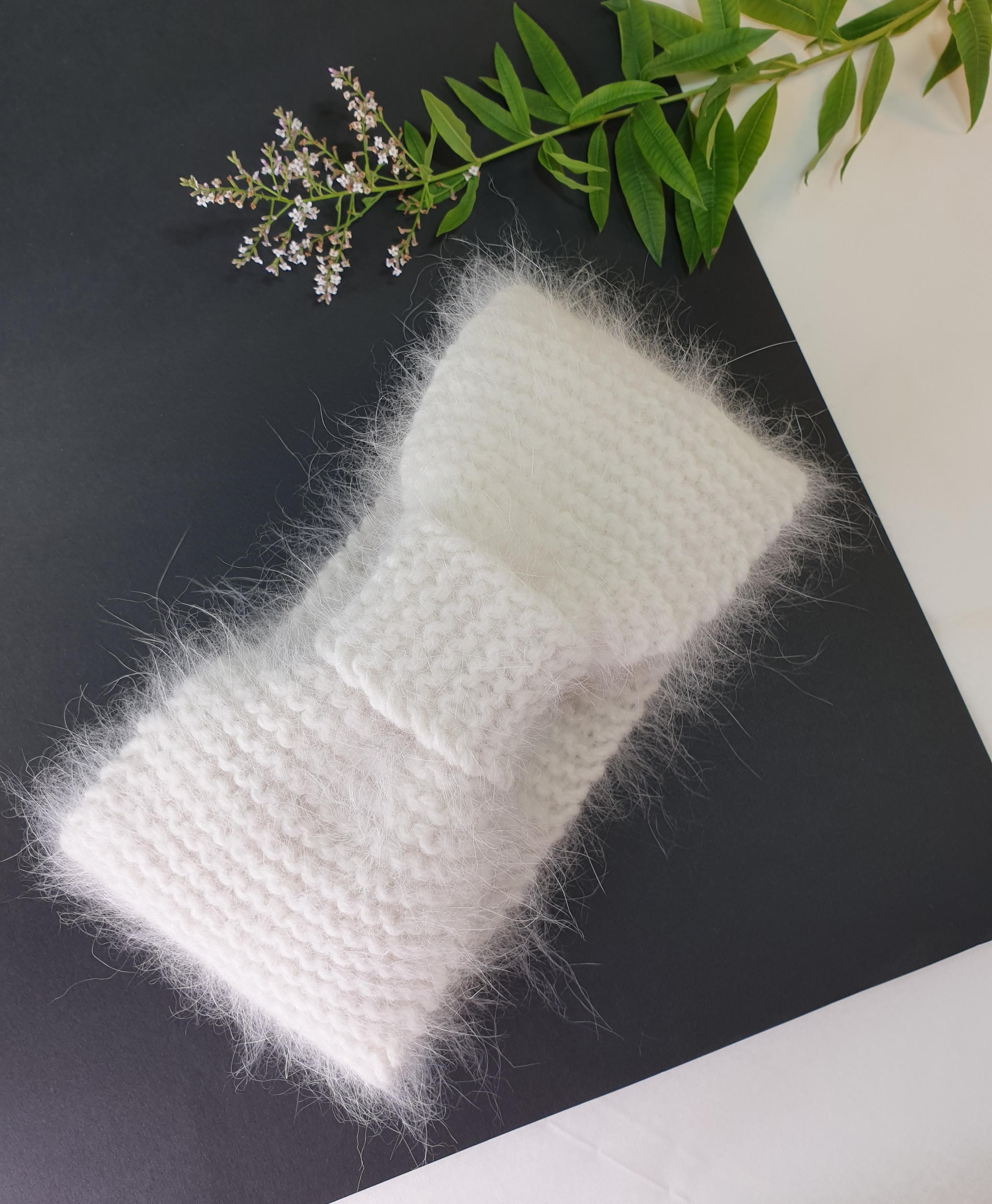 Annyblatt Megève fascia maglia angora Naturale unica