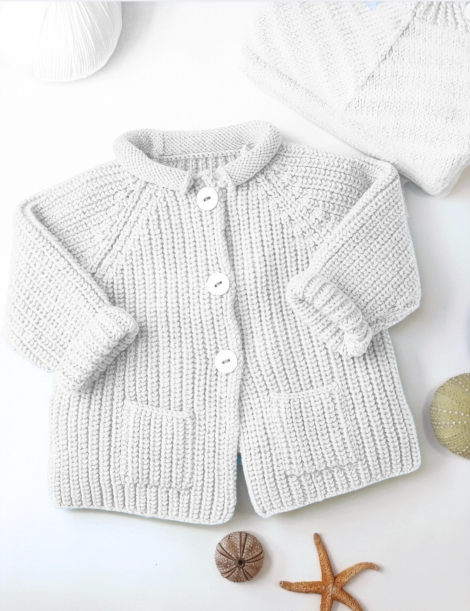 Annyblatt Acajou giubbottino bebè kit maglia taglia 1 merino