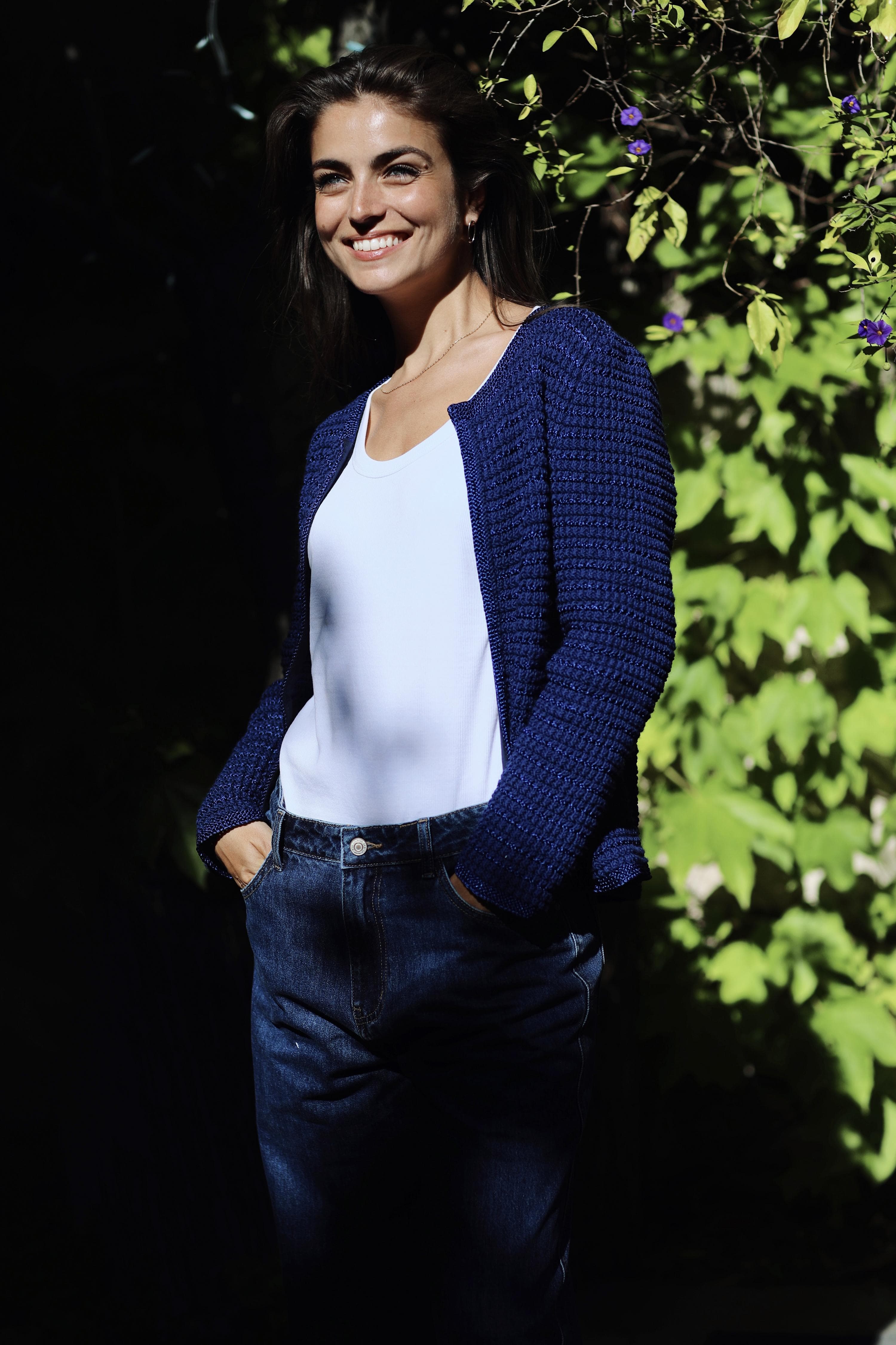 Anny Blatt Ophelie giacca donna marine taglia S merino