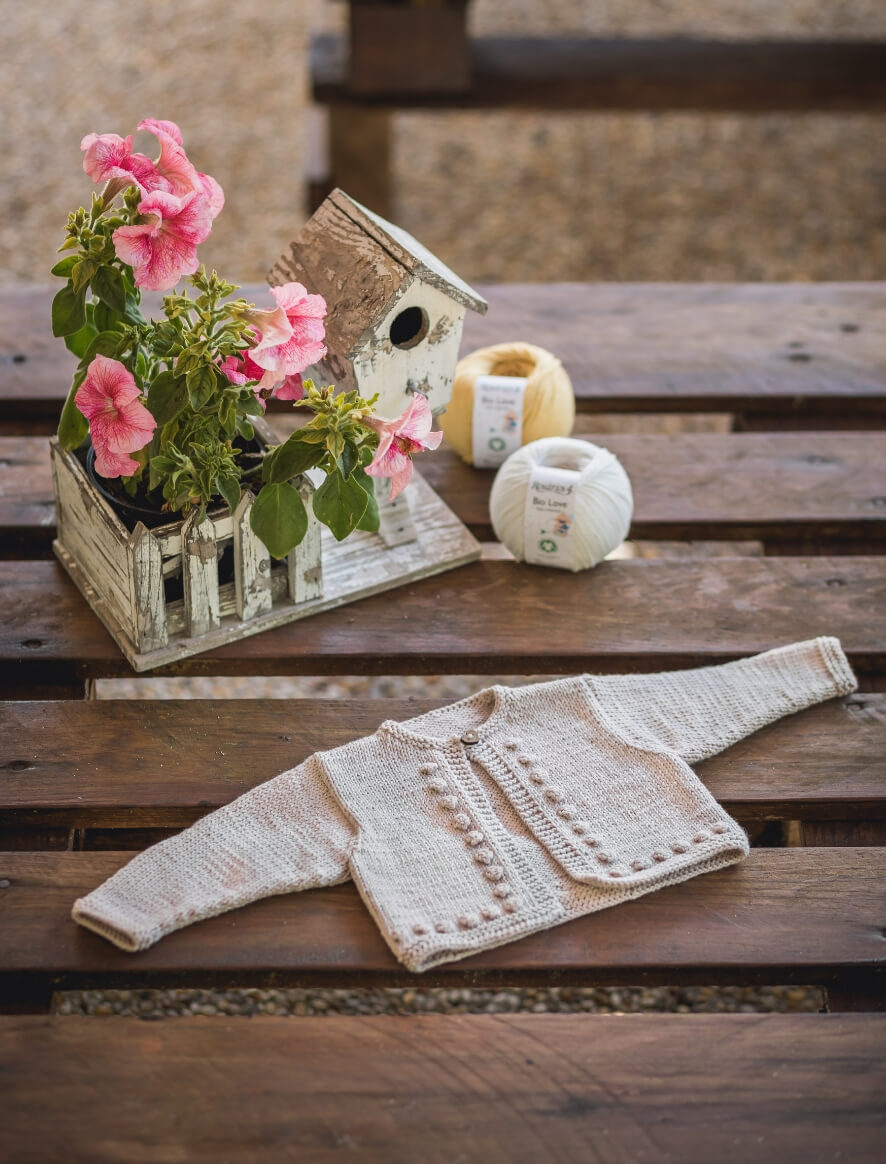 Rosarios4 229 Bio Love giacca modello maglia bambino