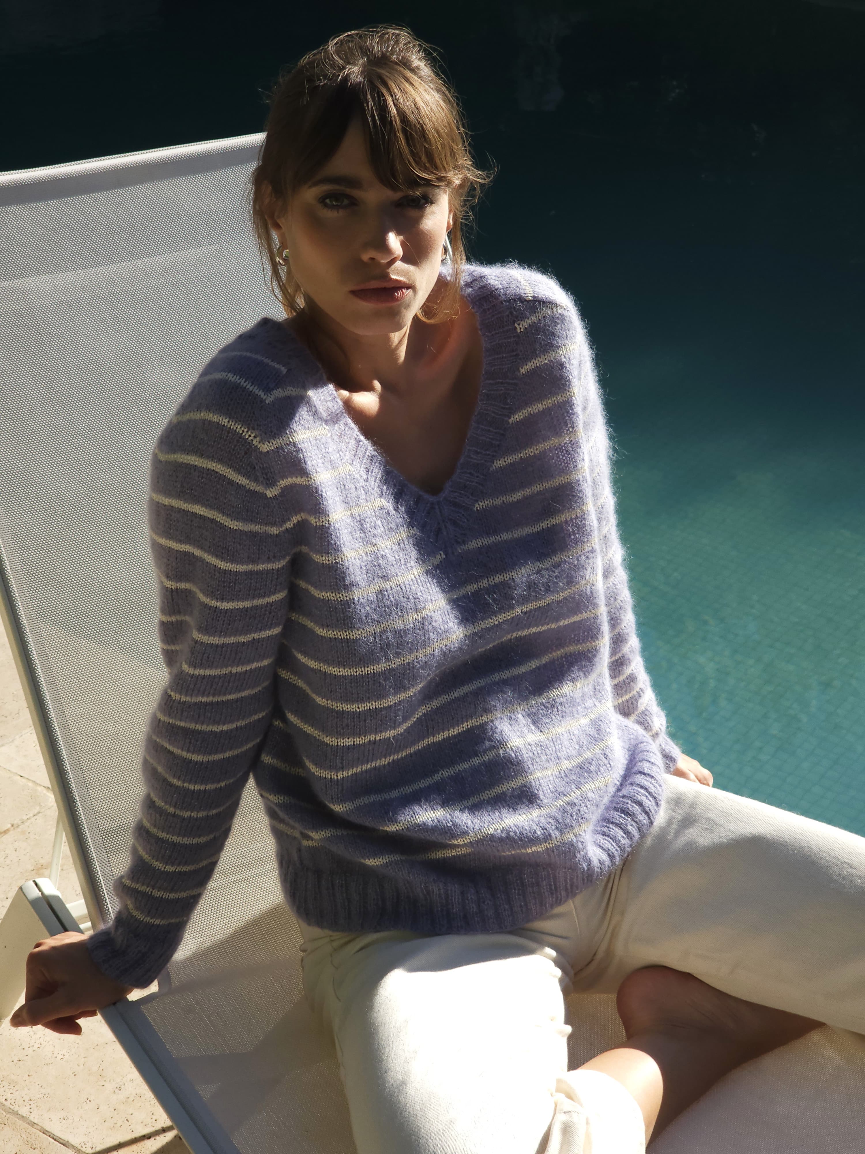 Annyblatt Sirius Adeline pull kit maglia mohair ghiaccio