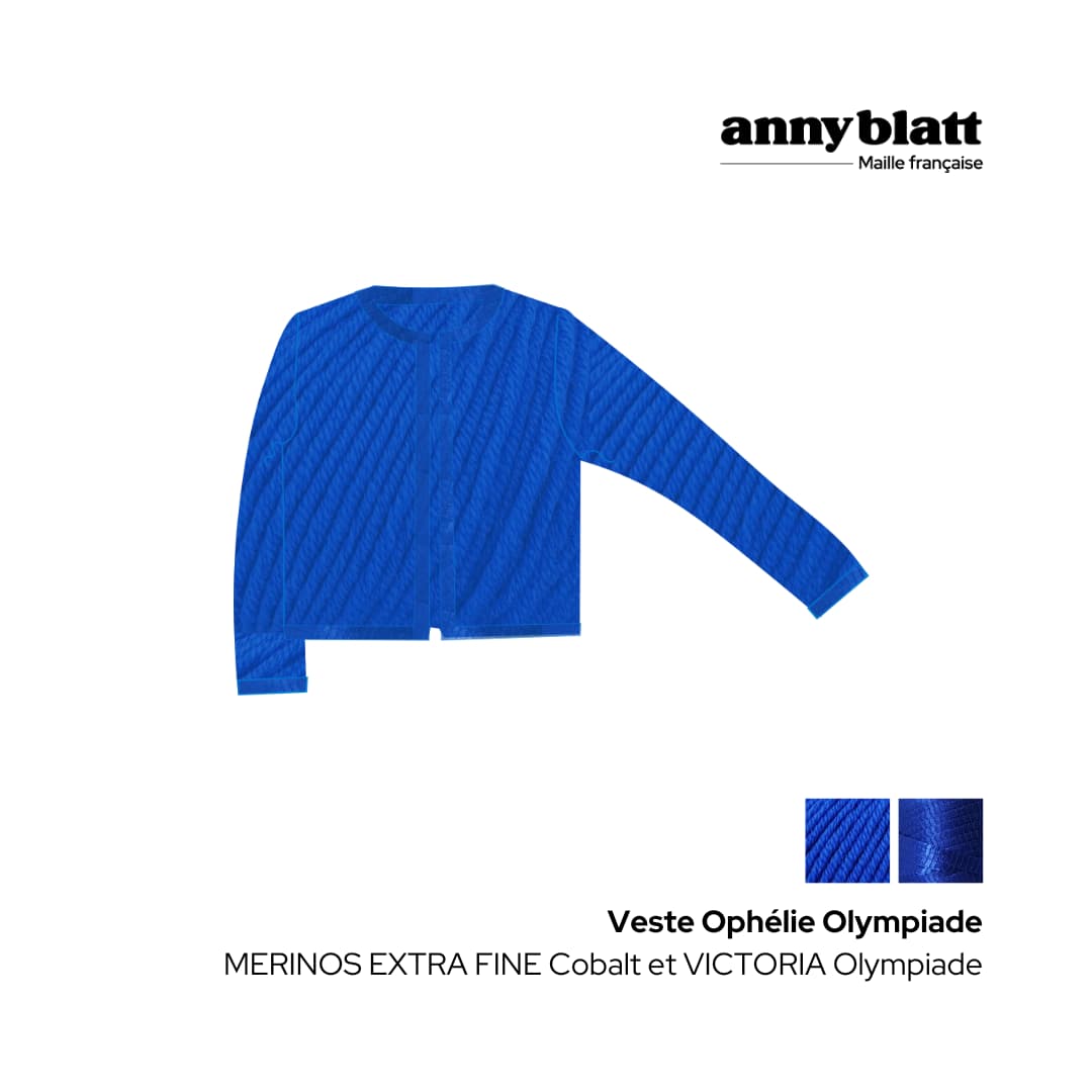 Anny Blatt Ophelie giacca donna marine taglia S merino