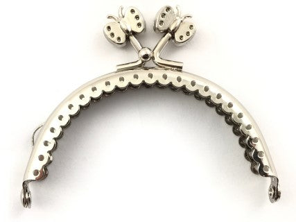 Il Filo di Arianna Clic Clac Cuore chiusura borsa 8,5 cm argento