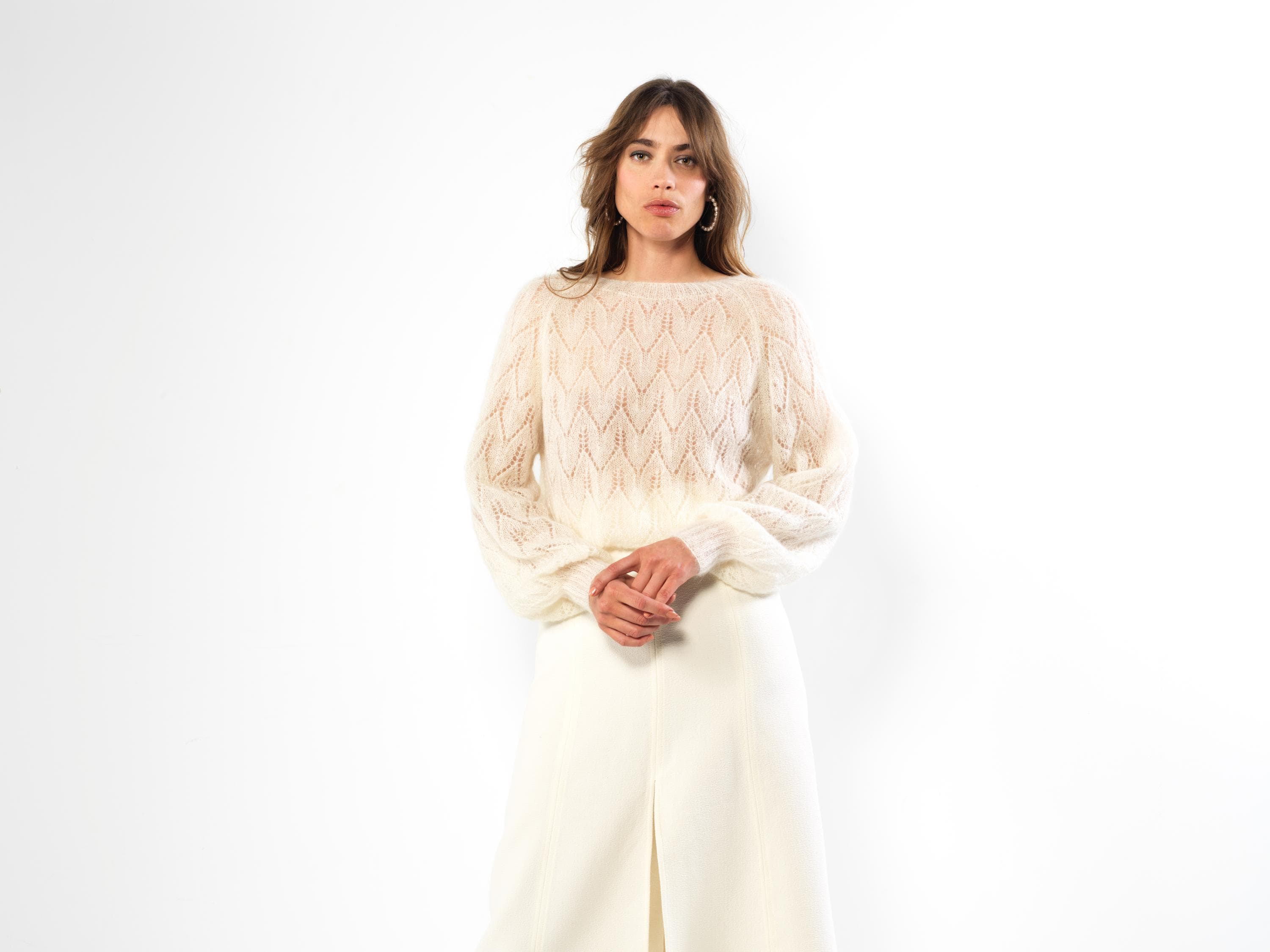 Annyblatt Maya gilet traforato kit mohair Naturale S