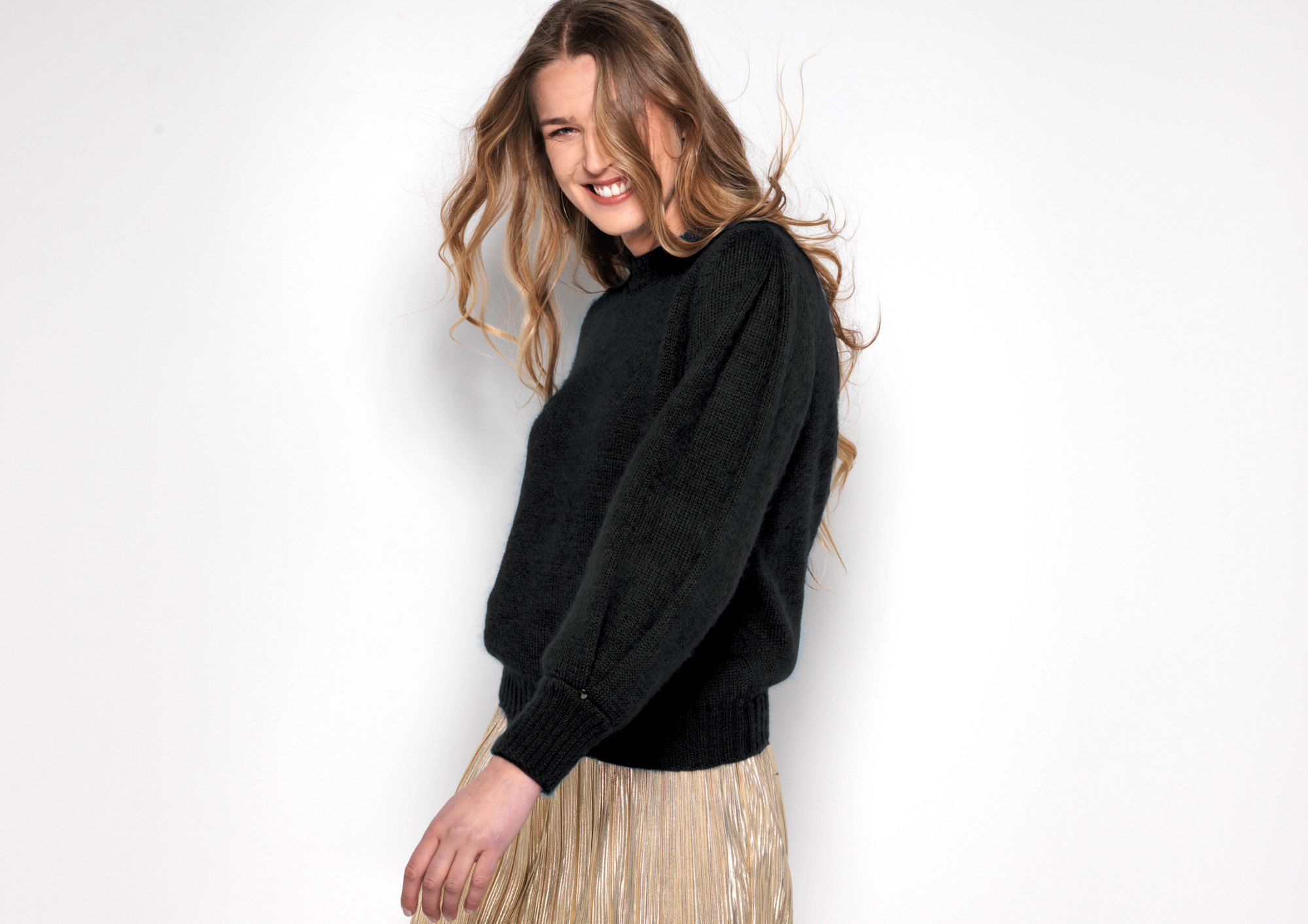 Annyblatt Alix maglione mohair seta nero M