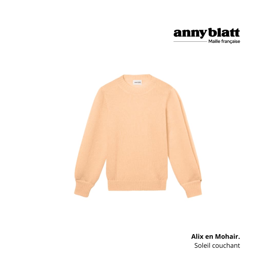 Anny Blatt Alix maglione mohair seta giallo arancio