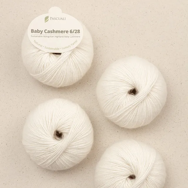Pascuali Baby Cashmere 6/28 gomitolo cashmere bianco 25 g