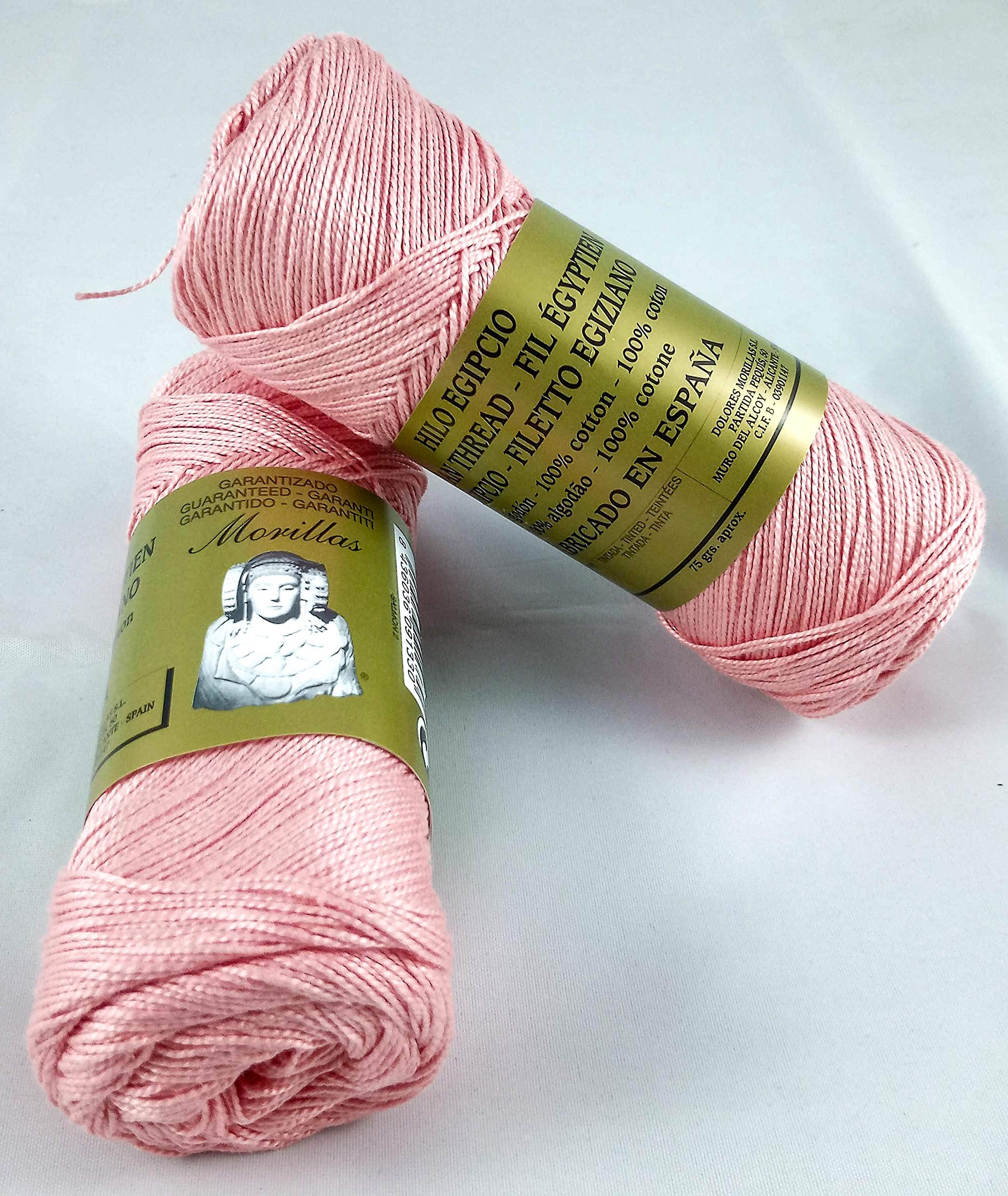 Morillas Zepelines Ne 8/2 cotone perlato salmone 2 x2 tinta unita