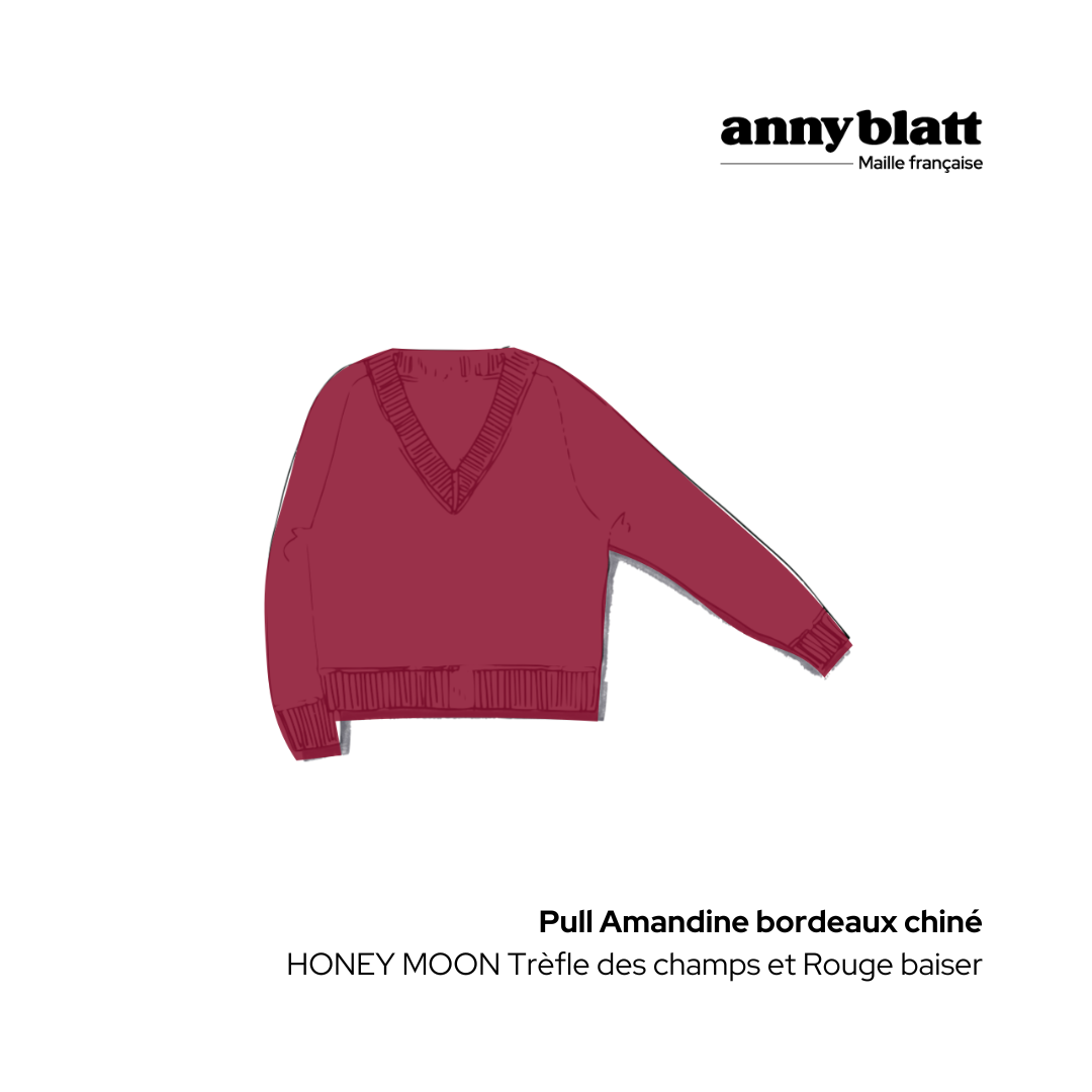 Anny Blatt Amandine kit maglia pull scollo V antracite