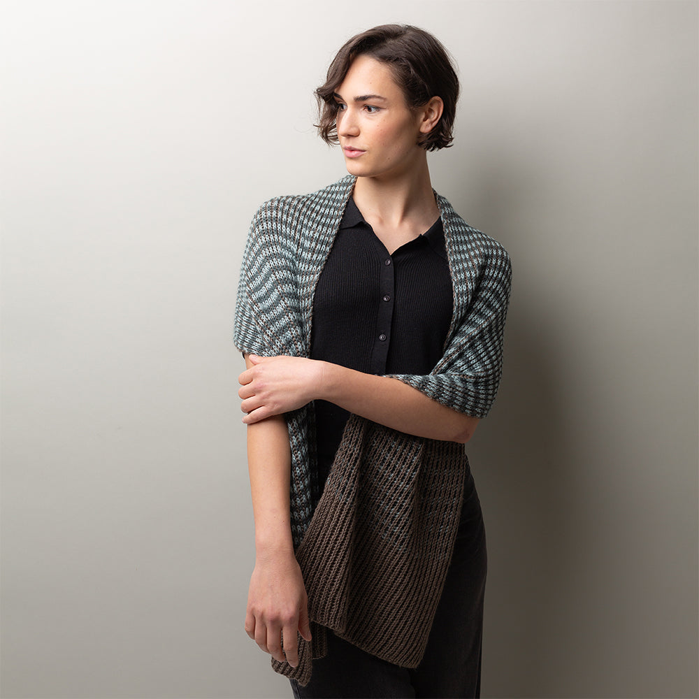 Pascuali Color Echo sciarpa schema maglia brioche 168 cm