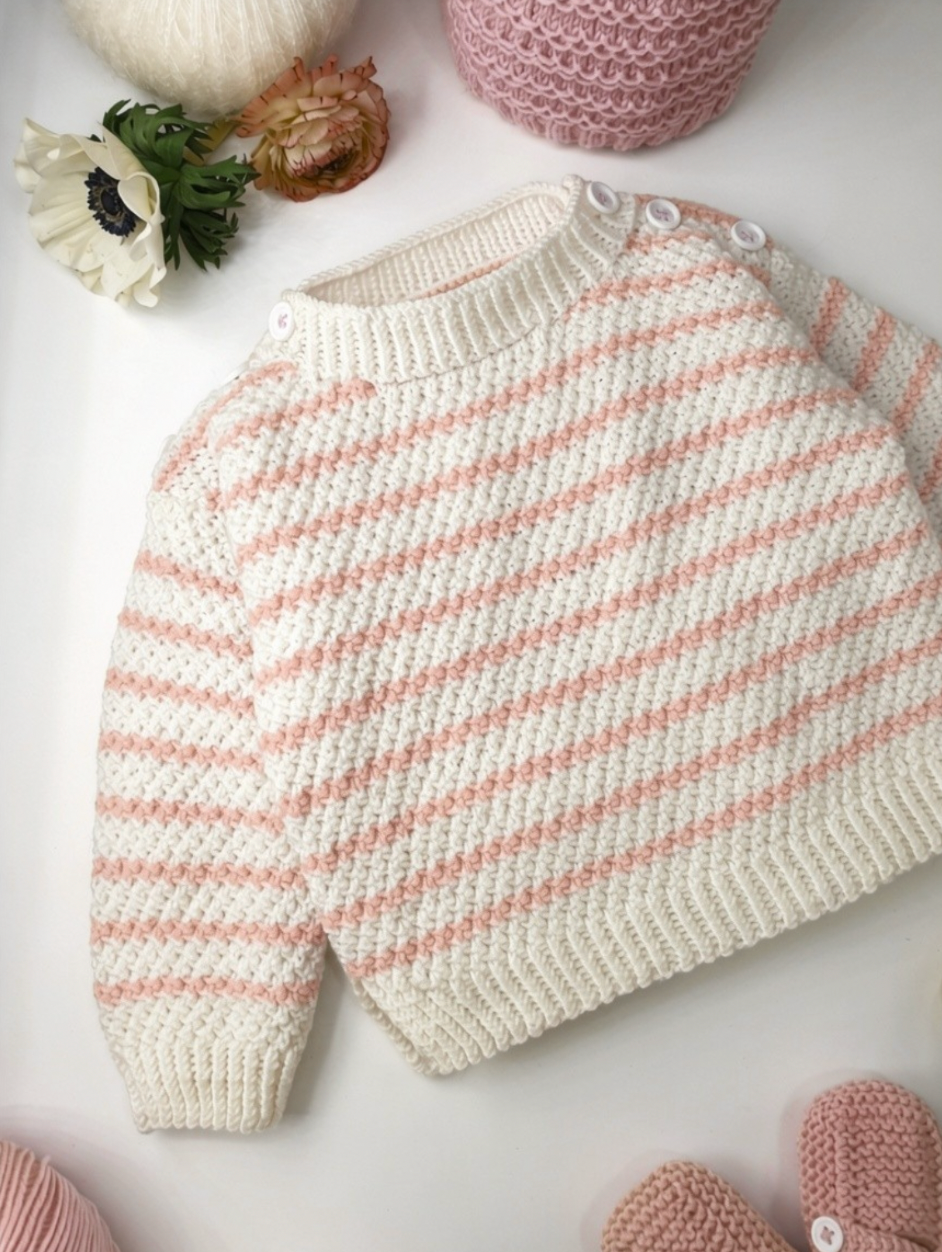 Annyblatt Jacinthe kit maglia neonato merinos bianco verde taglia 2