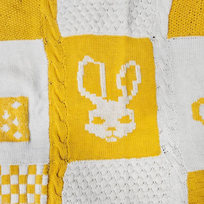 Gomitolorosa Copertine Design coperta bimbo maglia gialla