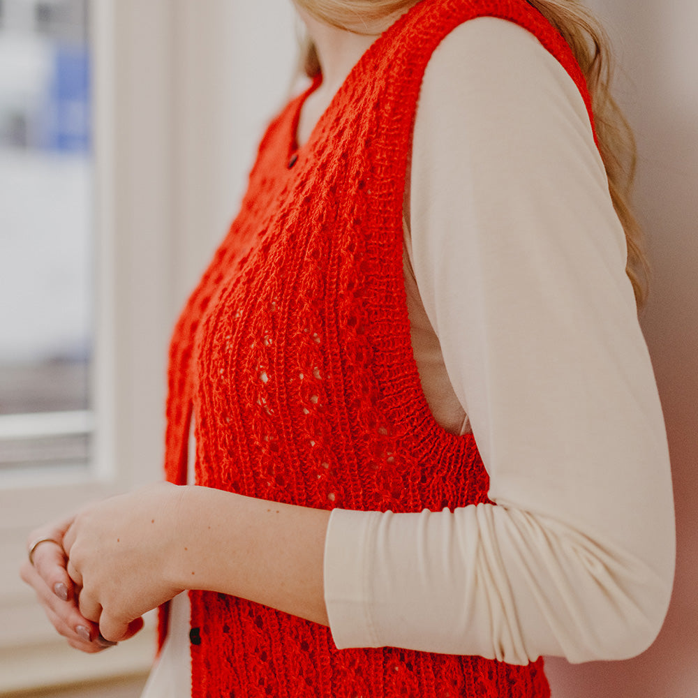Pascuali Laina schema gilet traforato baby alpaca