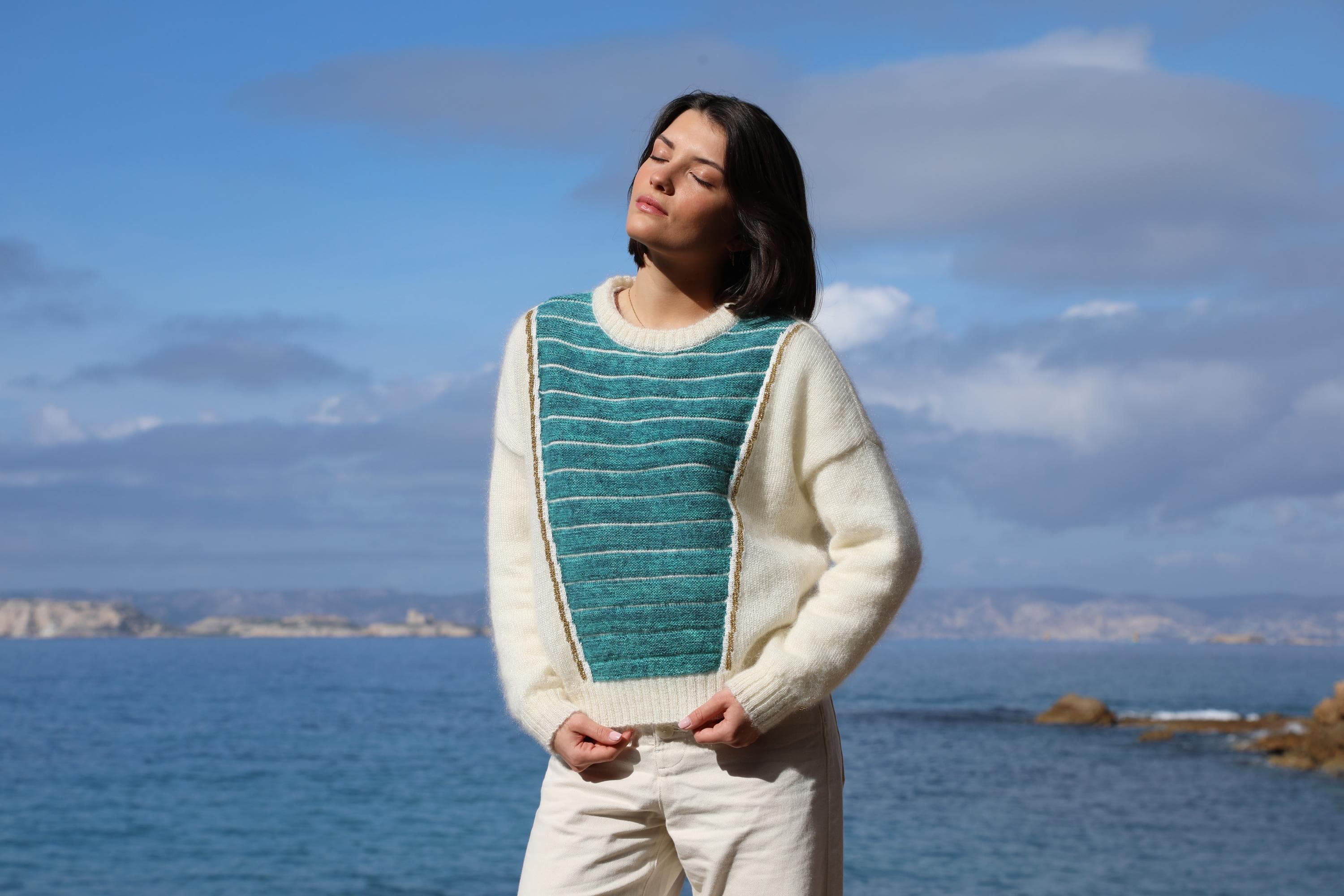 Anny Blatt Petra kit maglia mohair neon
