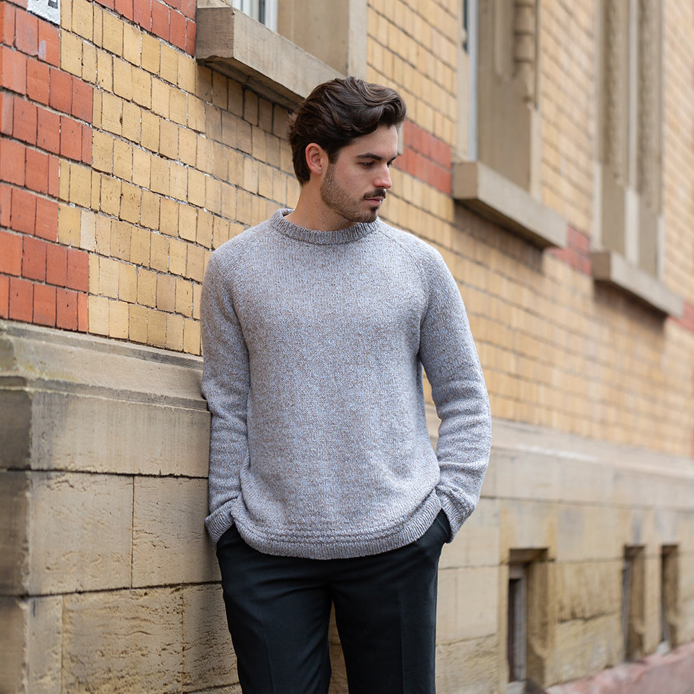 Pascuali Granite Line Sweater schema maglia raglan top-down