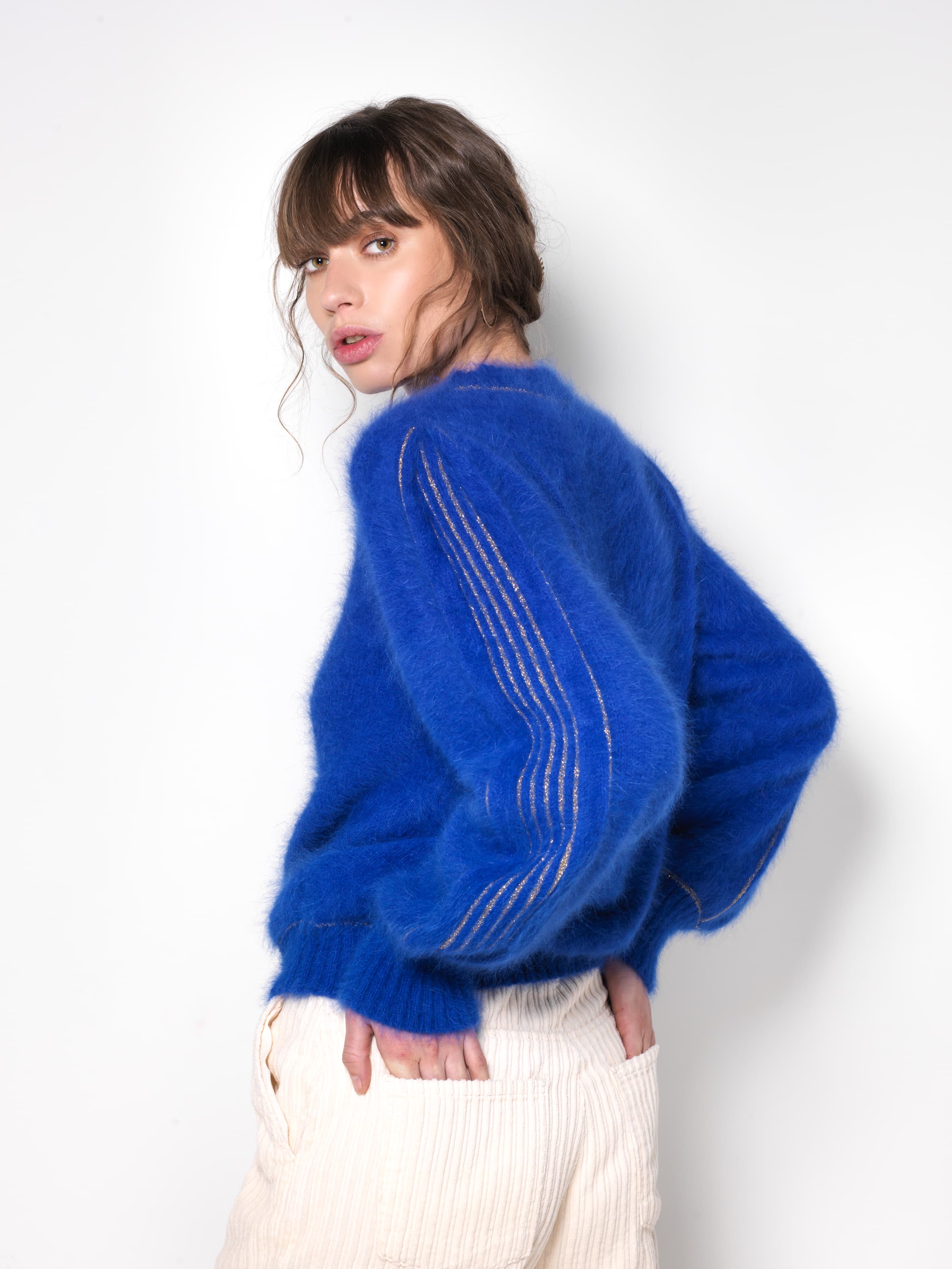 Annyblatt Angora Douceur Alix kit maglia S oro angora