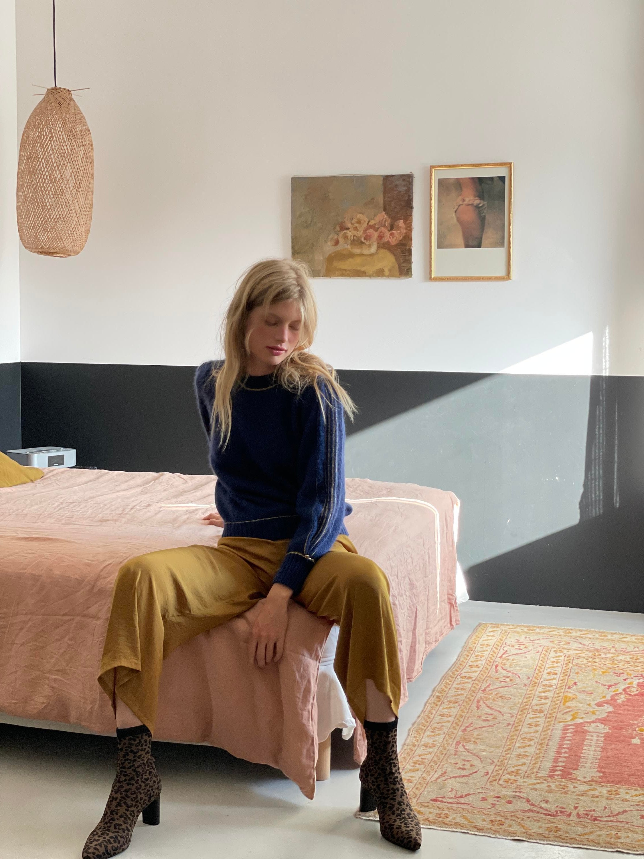 Anny Blatt Alix maglione mohair seta con filo oro