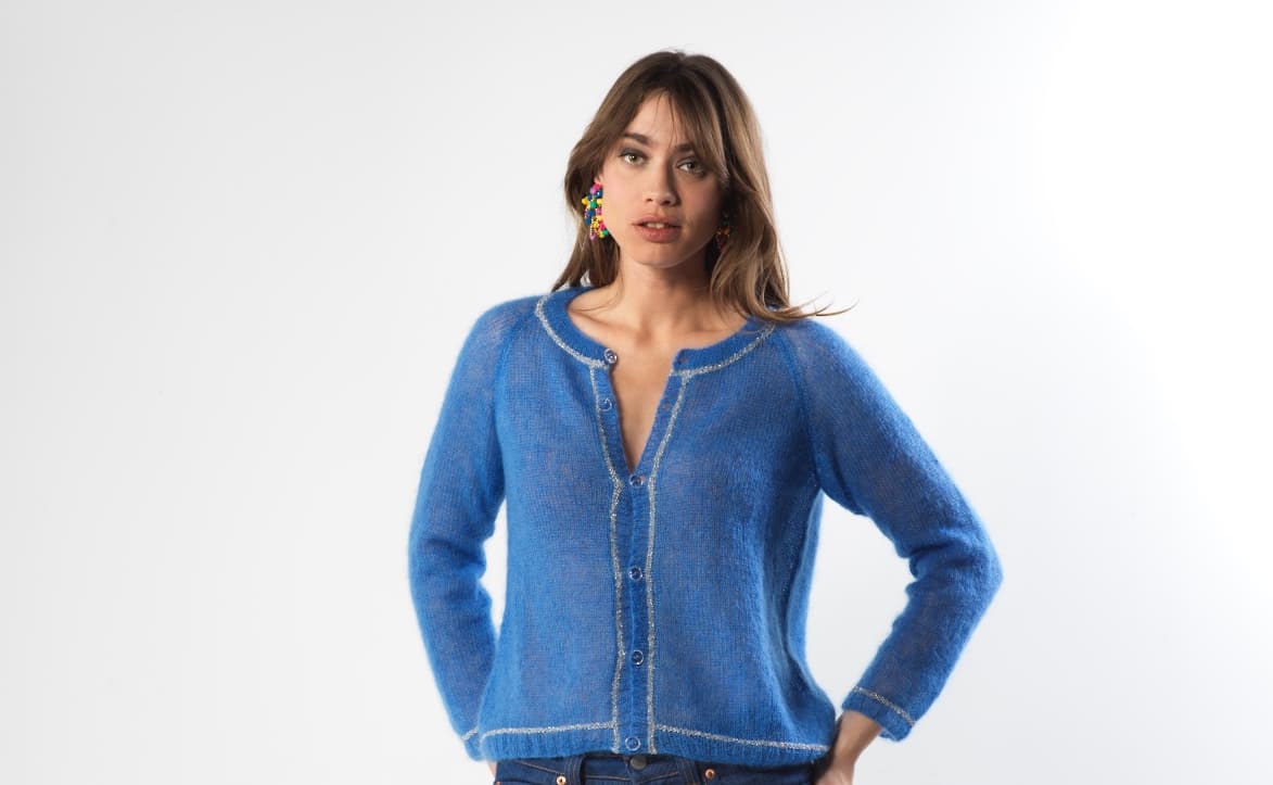 Annyblatt Cassiopée cardigan kit maglia mohair taglia M