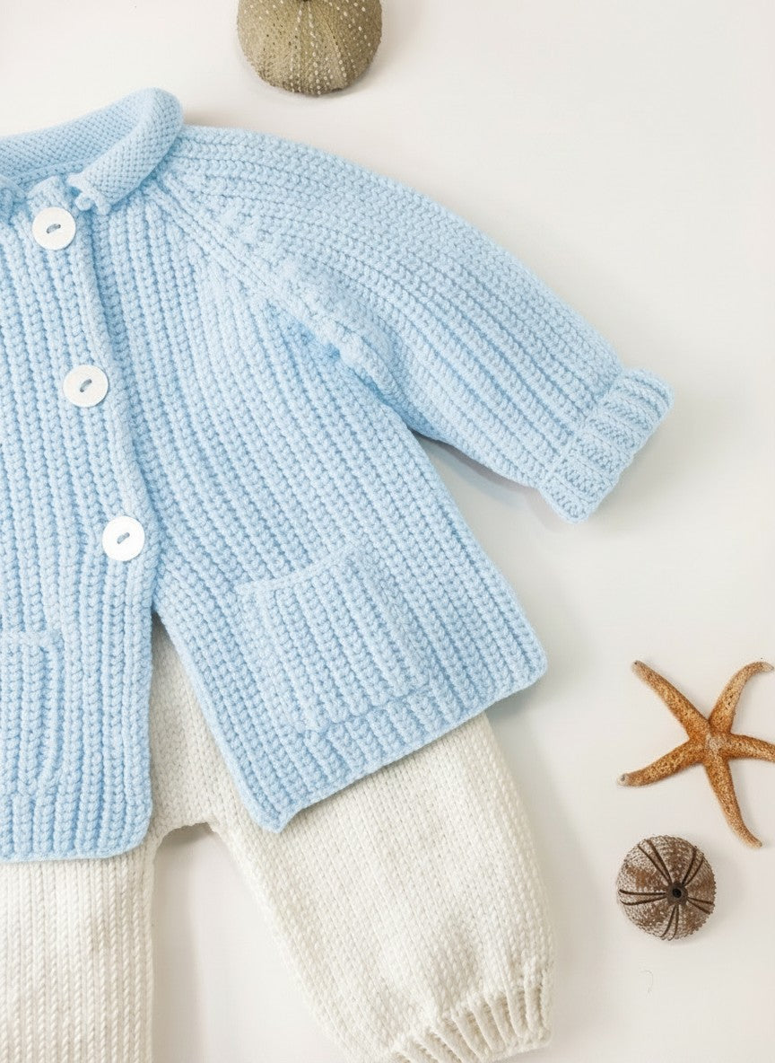 Annyblatt Acajou giubbottino bebè kit maglia taglia 1 merino