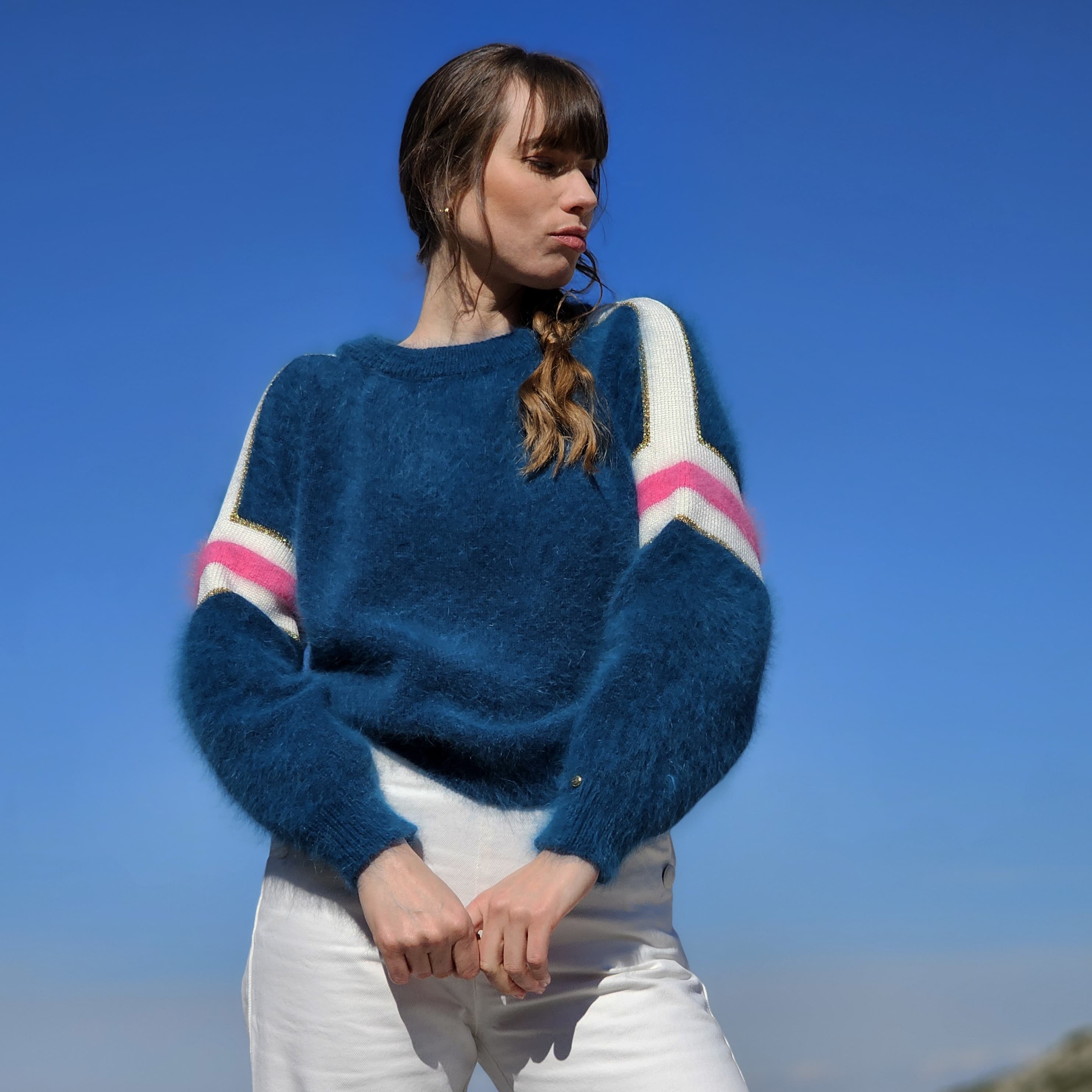 Annyblatt Ninon maglione angora pacifico