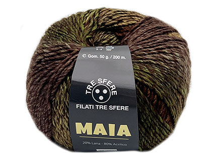 Il Filo di Arianna Maia filato verde-lilla 50 g irrestringibile