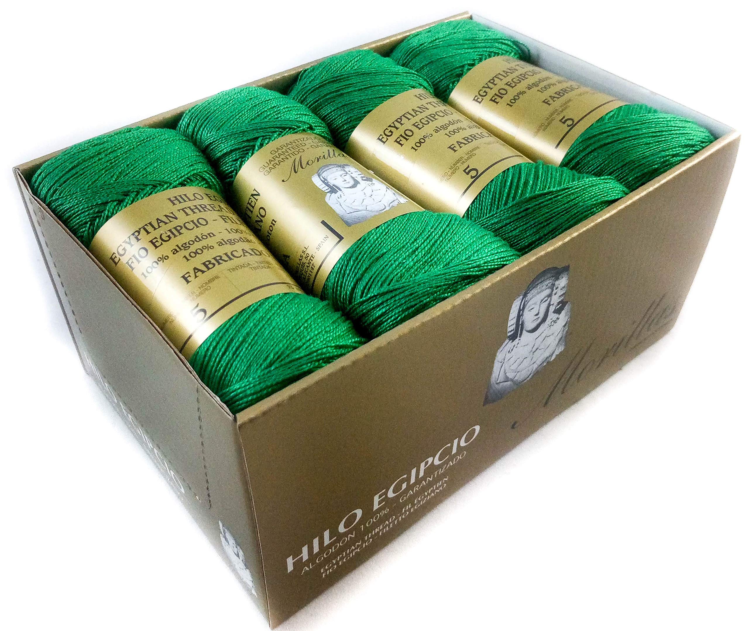 Morillas Zepelines Ne 5/2 cotone perlato verde 12 x8 tinta unita