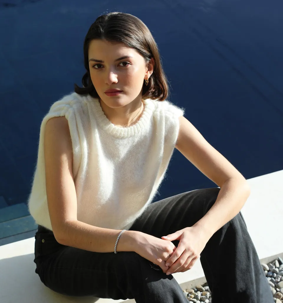 Anny Blatt Pearl top maglia mohair senza maniche