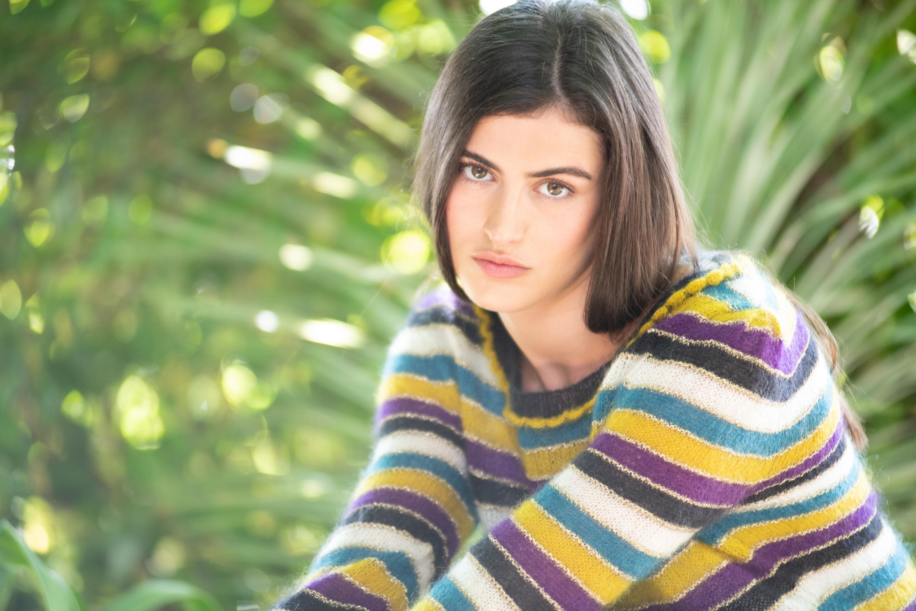 Annyblatt Suzanne pull donna a righe mohair