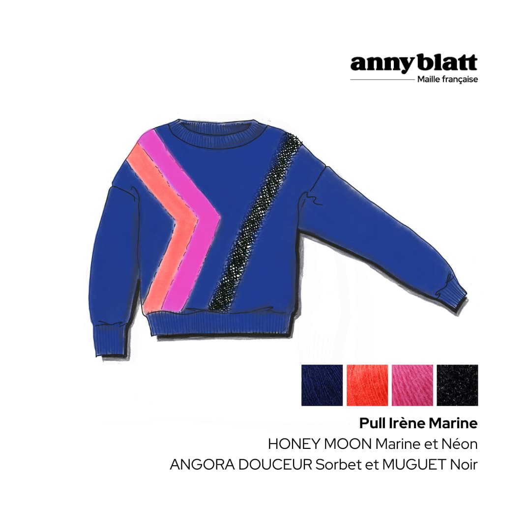 Anny Blatt Irene kit maglia mohair e seta chevron