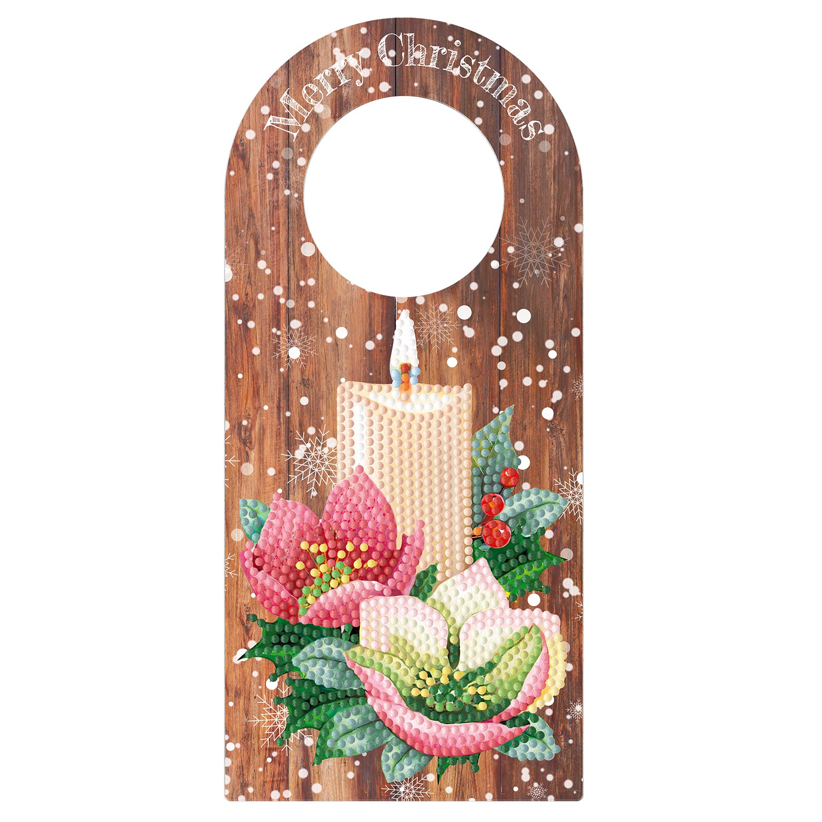Fuoriporta legno diamond painting pupazzo di neve