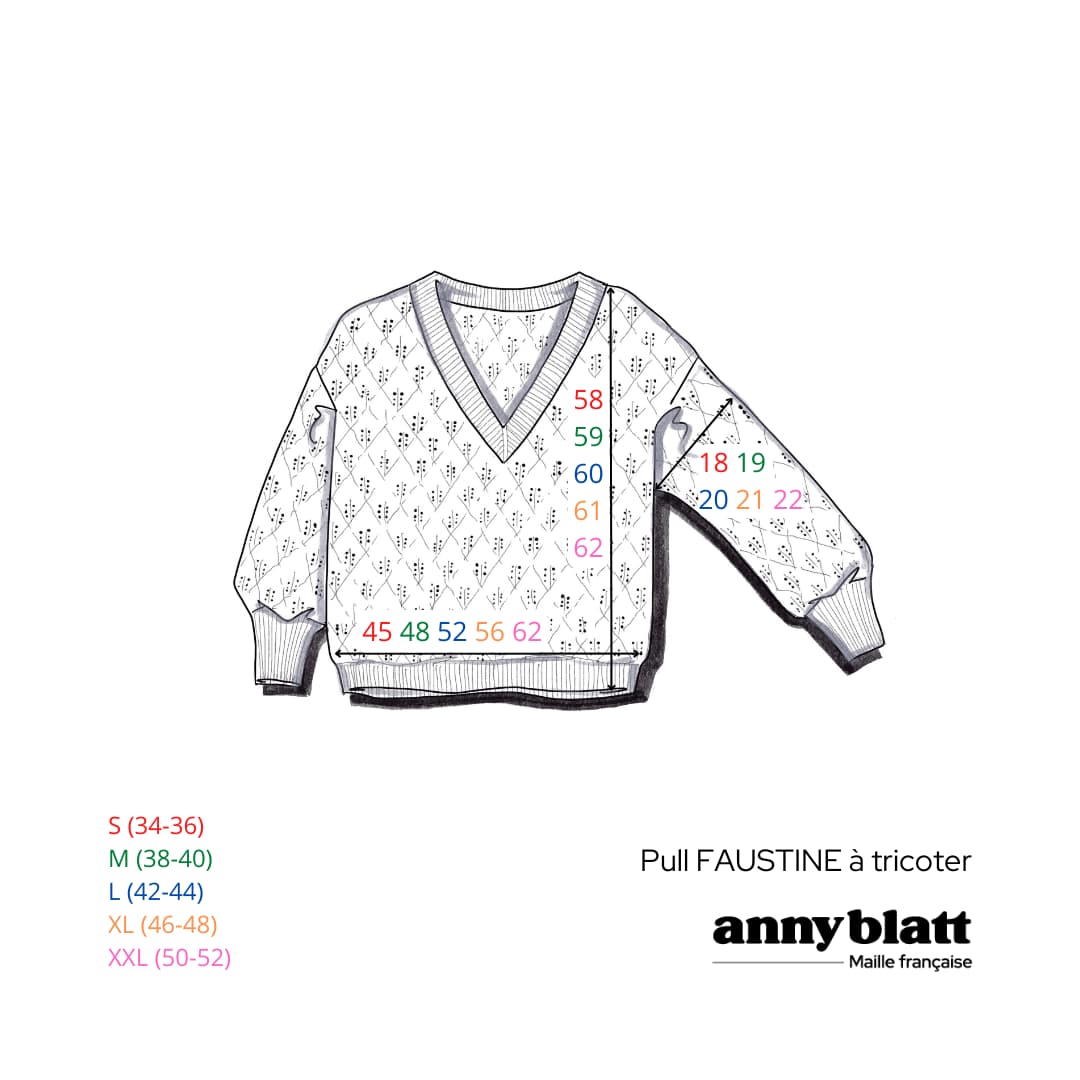 Anny Blatt Faustine pull kit maglia S madone mohair